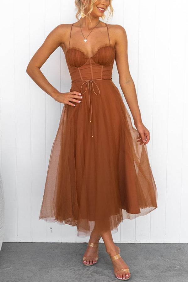 Rosie | Fairytale Maxi Dress Elegant Halter Formal Gown with Lace Detail