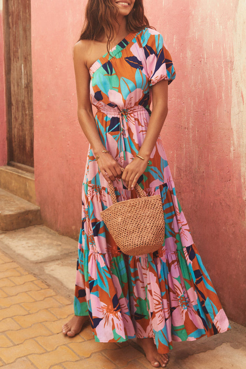 Variant image for Women's Floral Maxi Dress – Off-Shoulder, Relaxed Fit, Cinched Waist, Summer Ready-5