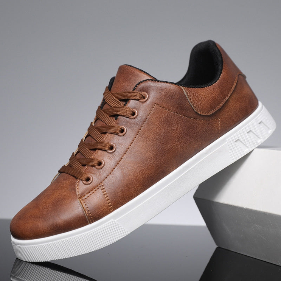Toby | Men’s Leather Sneakers Breathable, Waterproof, Lace-Up Casual Shoes