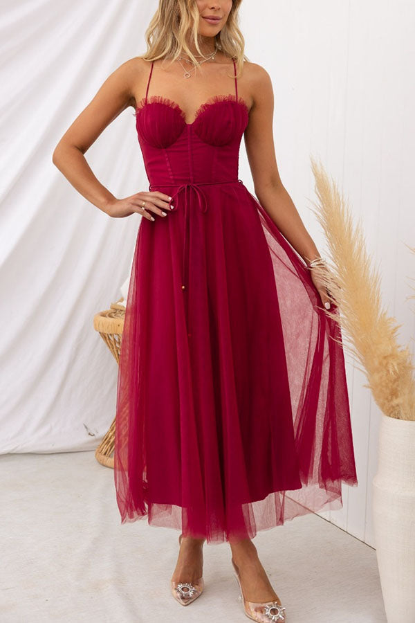 Rosie | Fairytale Maxi Dress Elegant Halter Formal Gown with Lace Detail