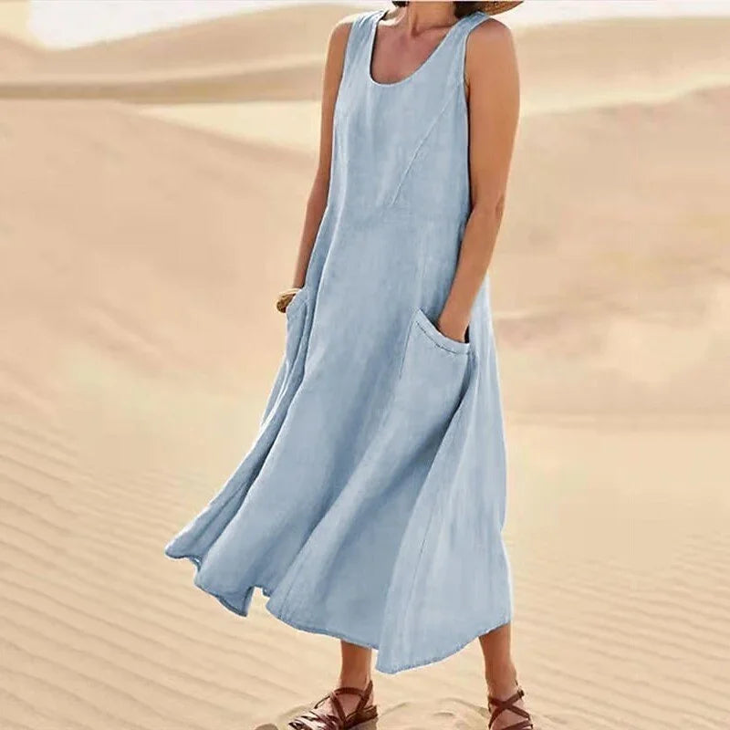 Variant image for Women's Long Sleeve Maxi Dress – Elegant Flowing Design, Breathable Polyester, Summer Ready-16