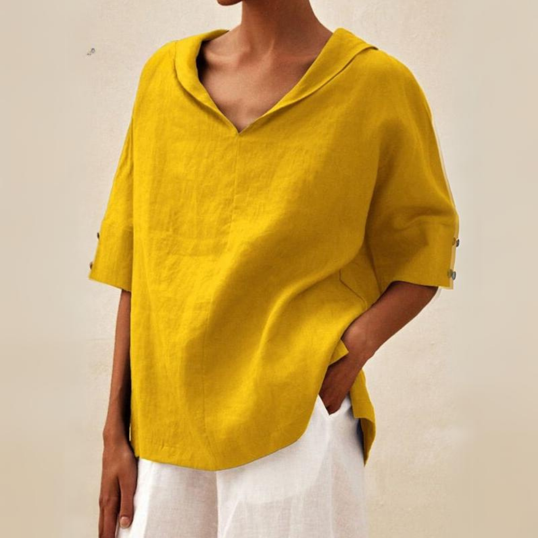 Emilia | Casual V-Neck Shirt Loose-Fit Lightweight Shirt