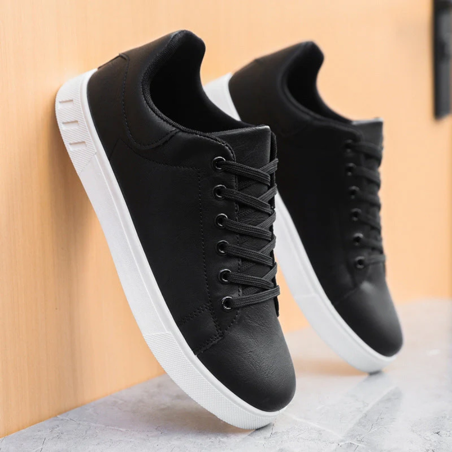 Toby | Men’s Leather Sneakers Breathable, Waterproof, Lace-Up Casual Shoes