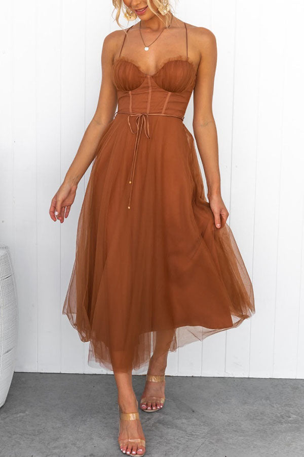 Rosie | Fairytale Maxi Dress Elegant Halter Formal Gown with Lace Detail