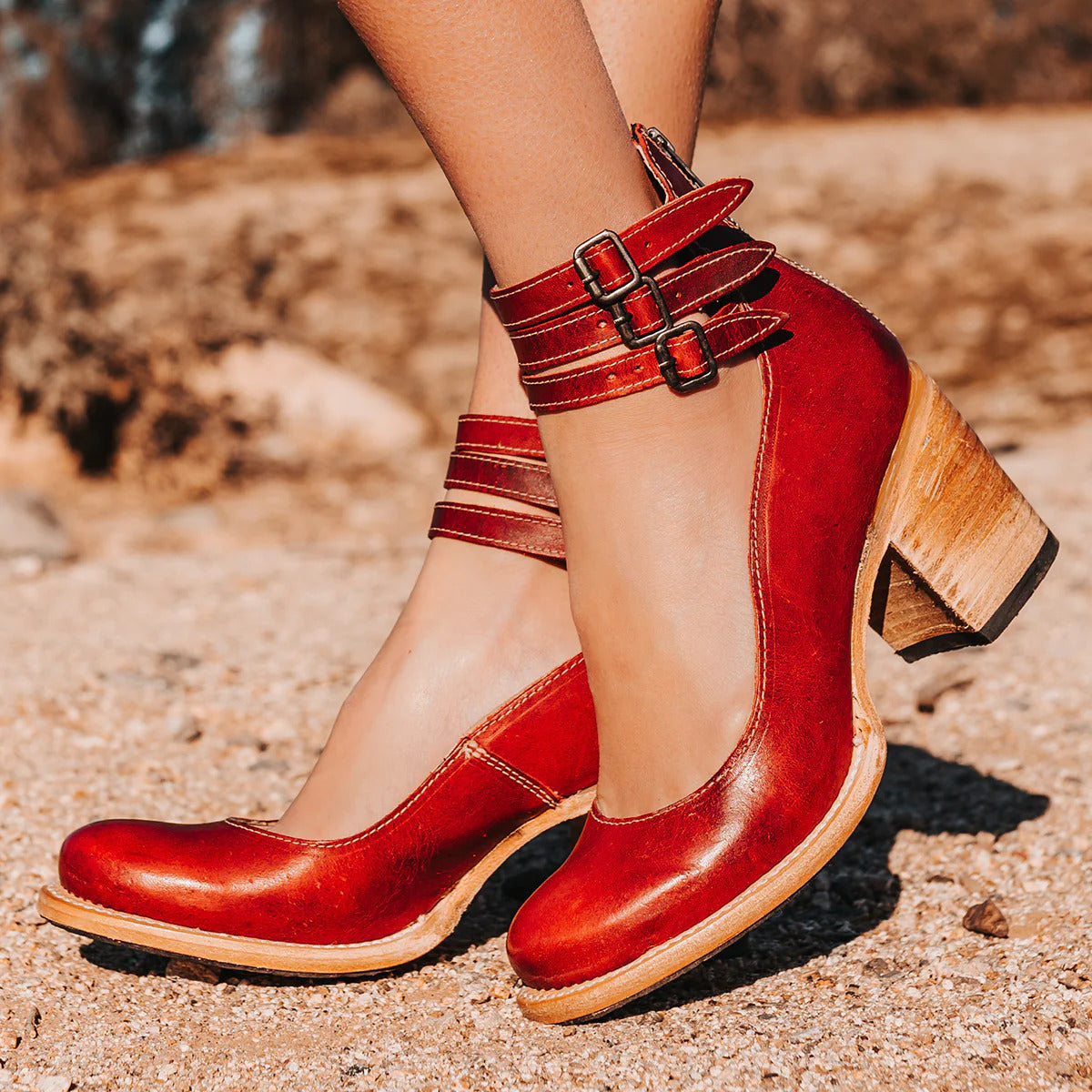 Charlotte | Women’s PU Leather Zip-Up Heels Stylish Round-Toe Summer Shoes