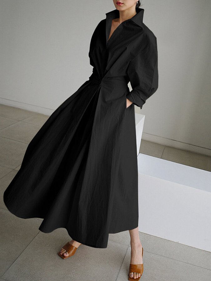 Variant image for Women's Black Maxi Dress – Elegant Fitted Cotton, Versatile for Summer and Formal Occasions-8
