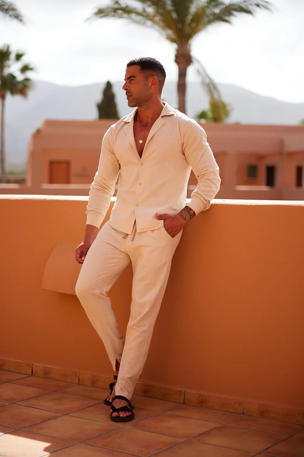 Noah | Men's Linen Lounge Set Lightweight Breathable Summer Outfit
