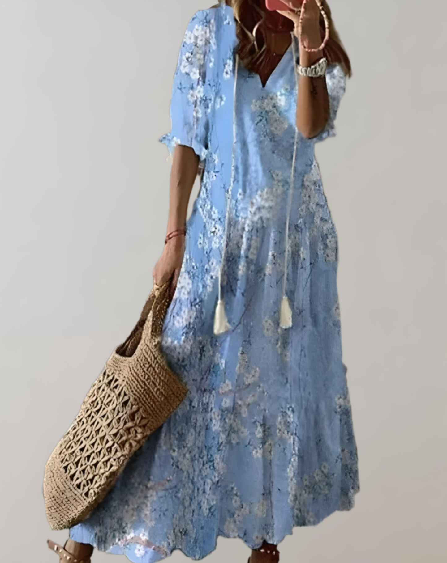 Variant image for Women's Flowy Maxi Dress – Lightweight Sleeveless Summer Style, Elegant Fit-13