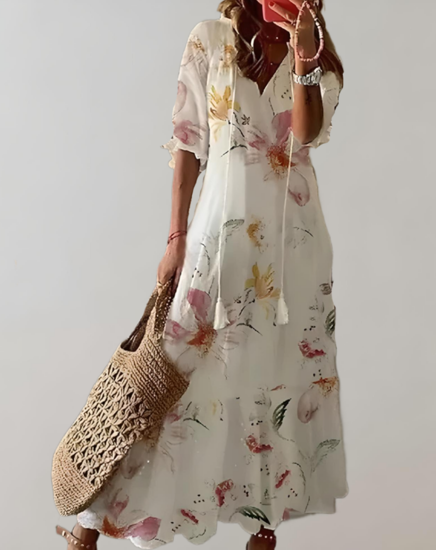 Women's Flowy Maxi Dress – Lightweight Sleeveless Summer Style, Elegant Fit