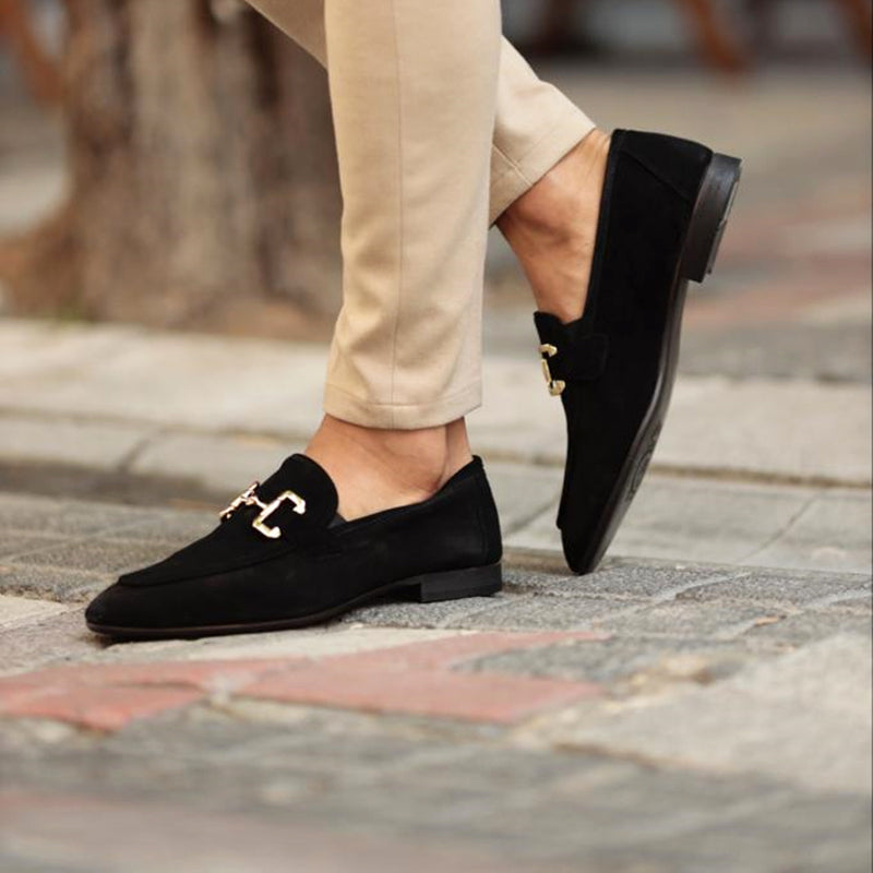 Max | Men’s Suede Horsebit Loafers Classic Slip-On Moccasins for Casual Style