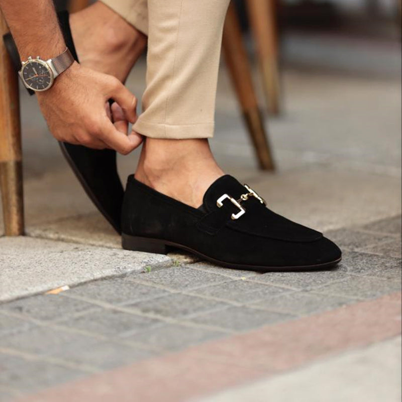 Max | Men’s Suede Horsebit Loafers Classic Slip-On Moccasins for Casual Style