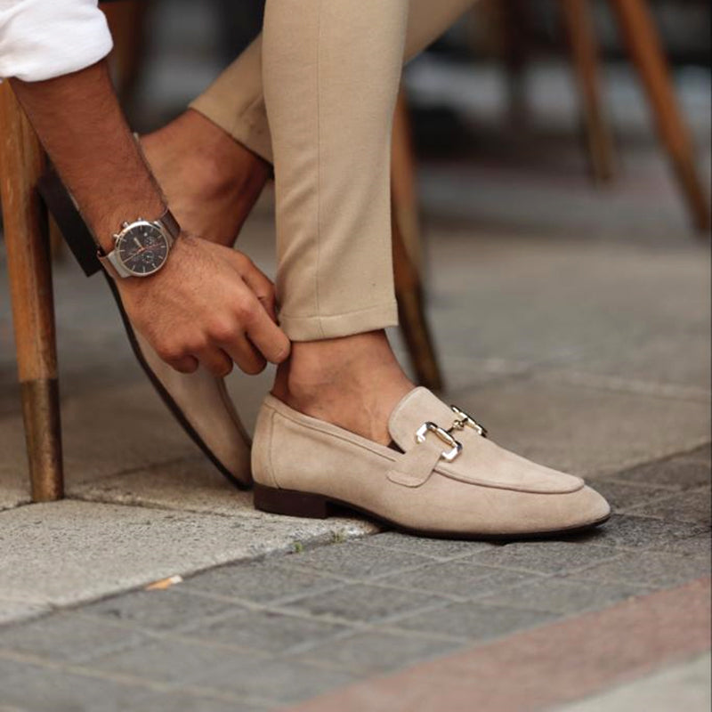 Max | Men’s Suede Horsebit Loafers Classic Slip-On Moccasins for Casual Style