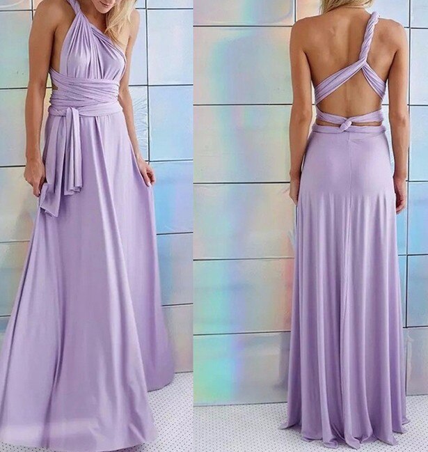 Women's A-Line Maxi Dress – Elegant Halter Neck, Backless, Flowy Fit, Summer Ready