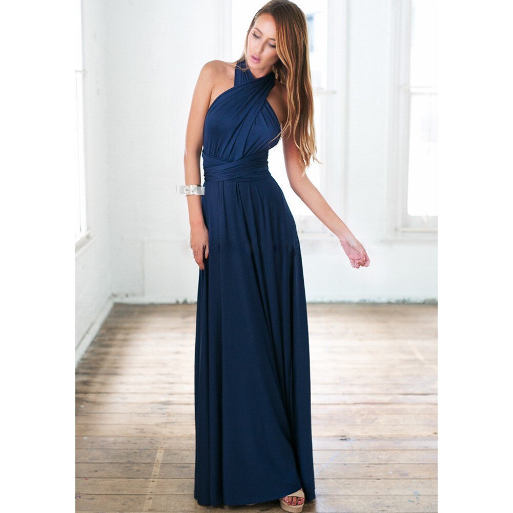 Variant image for Women's A-Line Maxi Dress – Elegant Halter Neck, Backless, Flowy Fit, Summer Ready-9