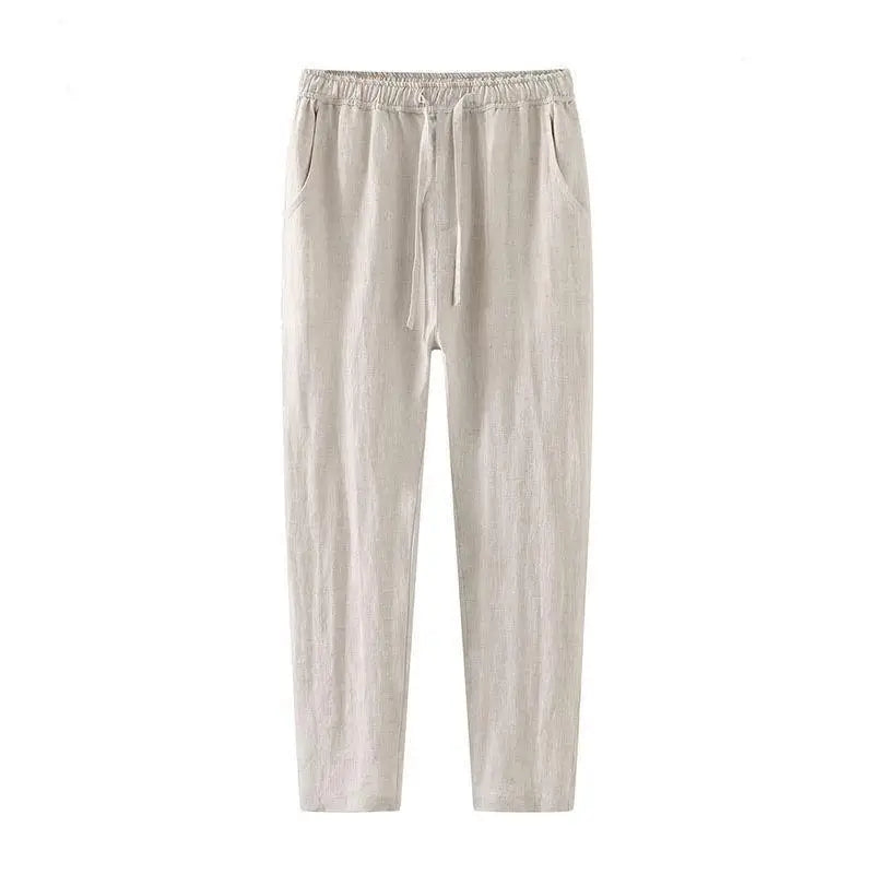 George | Men's Linen Trousers Lightweight Ankle-Length Summer Pants