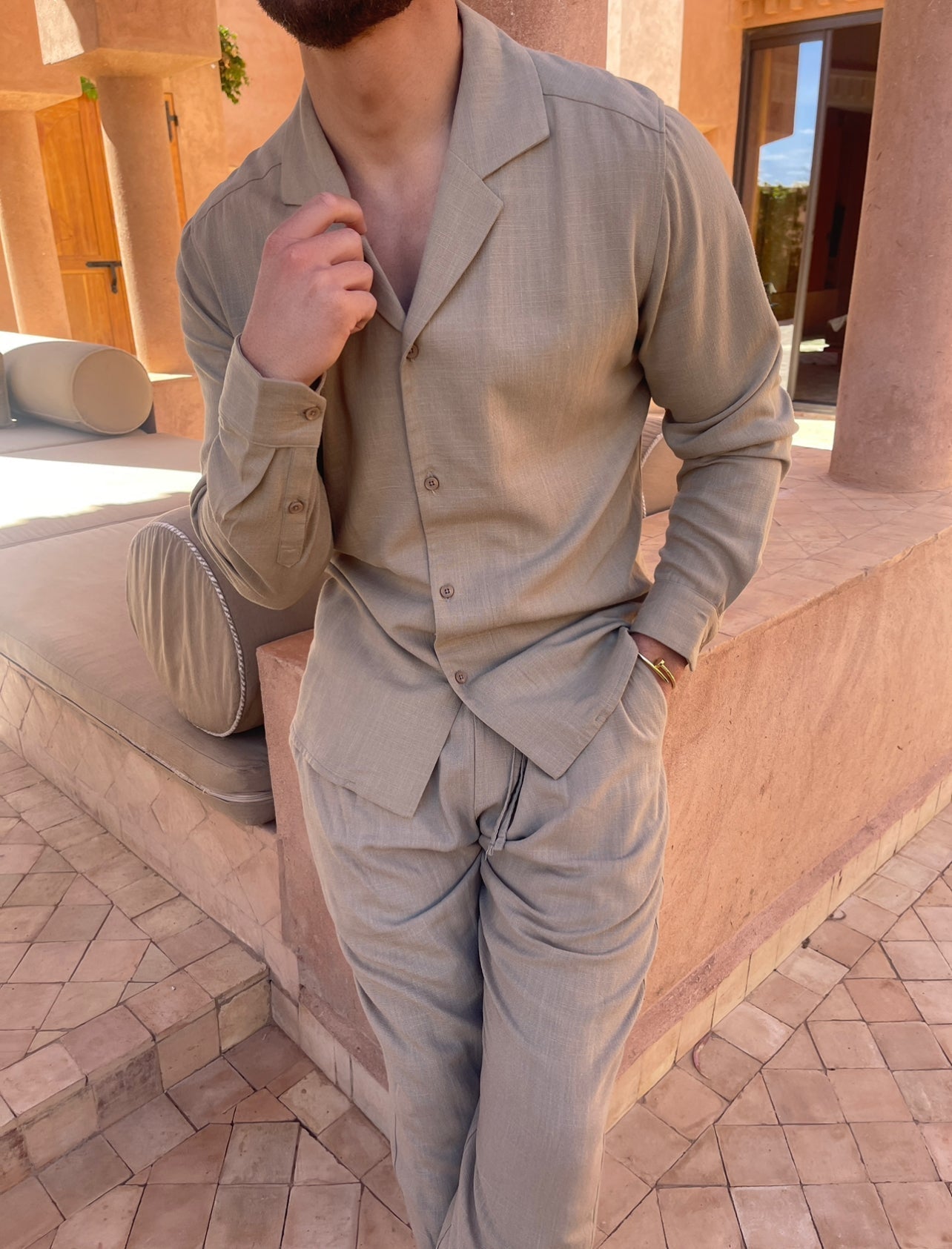 Noah | Men's Linen Lounge Set Lightweight Breathable Summer Outfit
