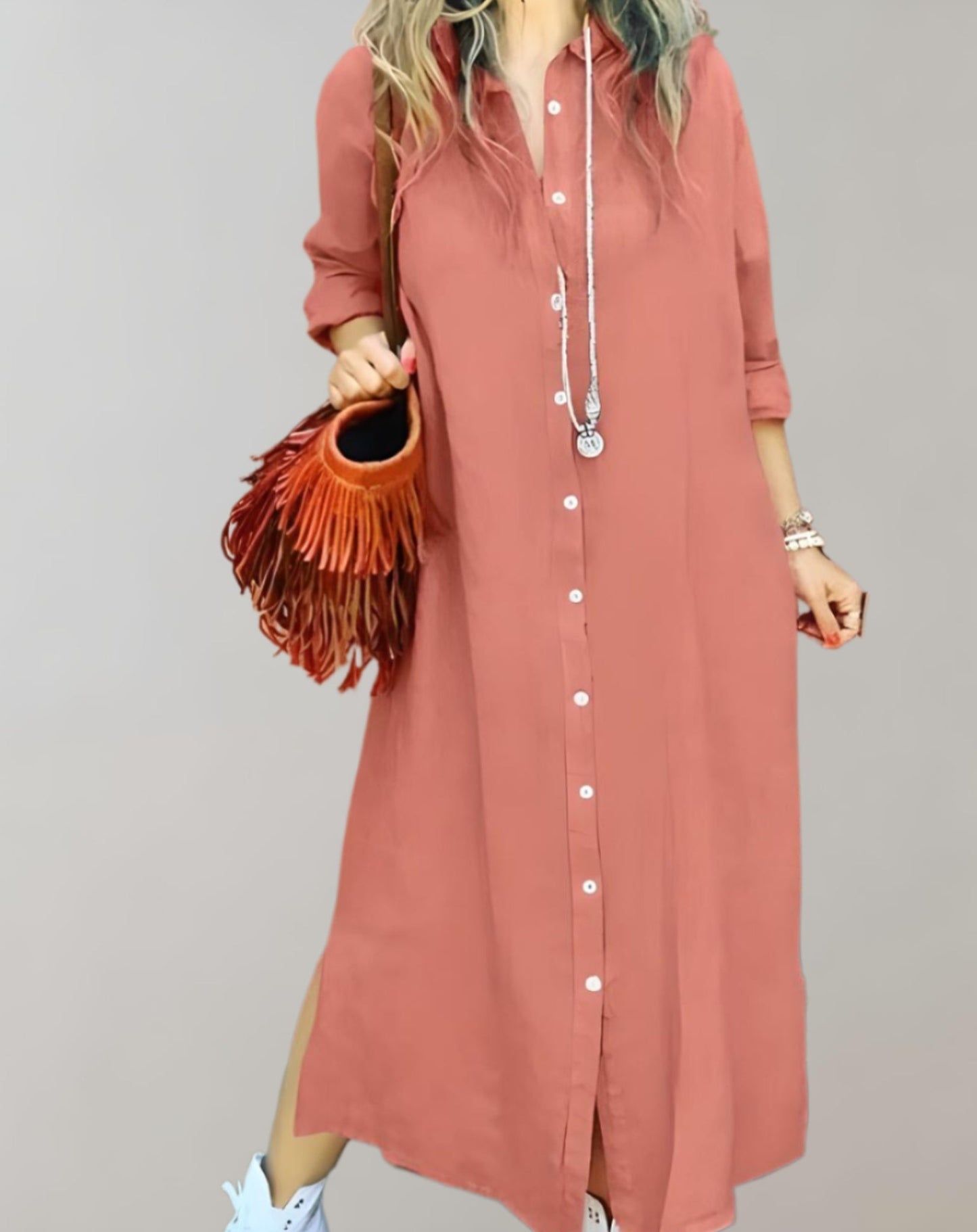 Variant image for Women's Sleeveless Maxi Dress – Elegant V-Neck, Flowy Fit, Lightweight Polyester, Perfect for Summer-17