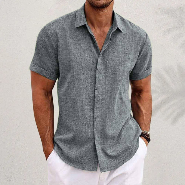 Charlie | Men’s Linen Short Sleeve Shirt Breathable Casual Button-Up