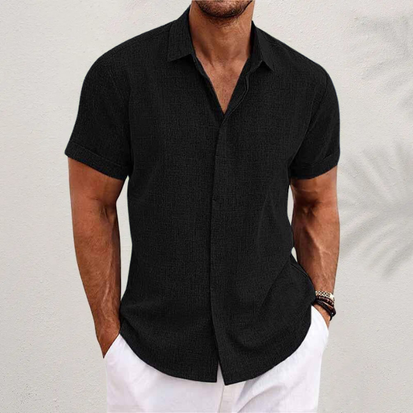 Charlie | Men’s Linen Short Sleeve Shirt Breathable Casual Button-Up