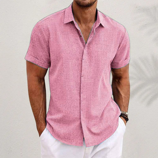 Charlie | Men’s Linen Short Sleeve Shirt Breathable Casual Button-Up