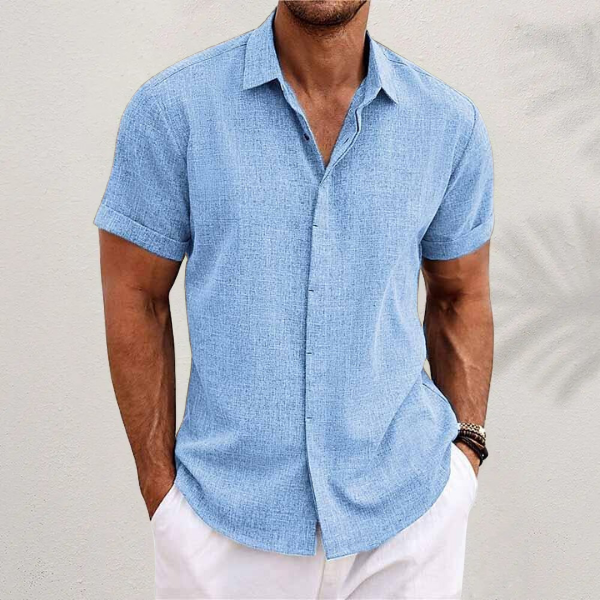 Charlie | Men’s Linen Short Sleeve Shirt Breathable Casual Button-Up