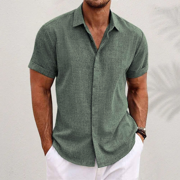 Charlie | Men’s Linen Short Sleeve Shirt Breathable Casual Button-Up