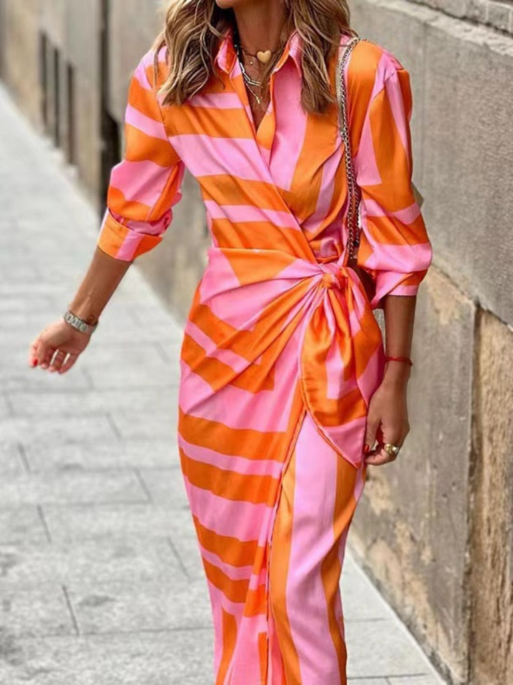 Variant image for Women's Wrap Summer Dress – Fitted Midi Length, Lightweight Polyester, Flattering Design-1