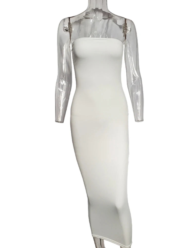 Variant image for Women's Solid Color Sleeveless Maxi Dress – Sexy Long Fit for Spring Summer-1