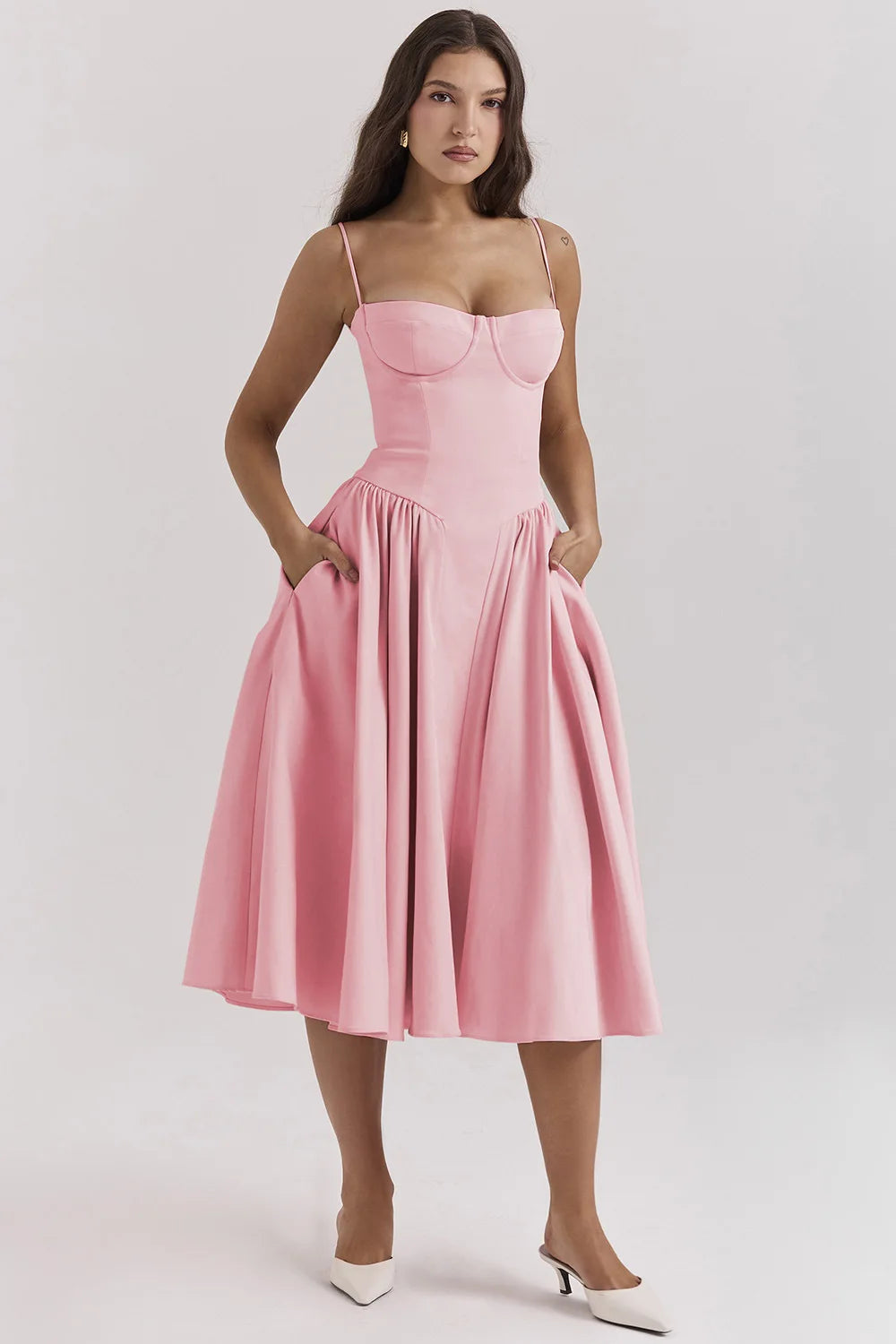 Variant image for Women's Midi Cocktail Dress – Sleeveless Corset Fit, Flattering Polyester, Perfect for Summer-31