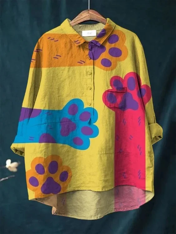 Nancy | Artistic Cat Print Shirt Graphic Tee for Women