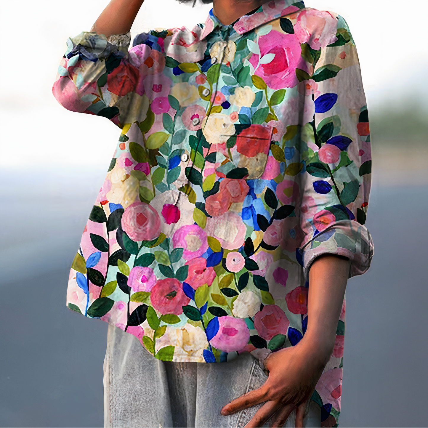 Bella | Floral Shirt for Women Lightweight Romantic Summer Top