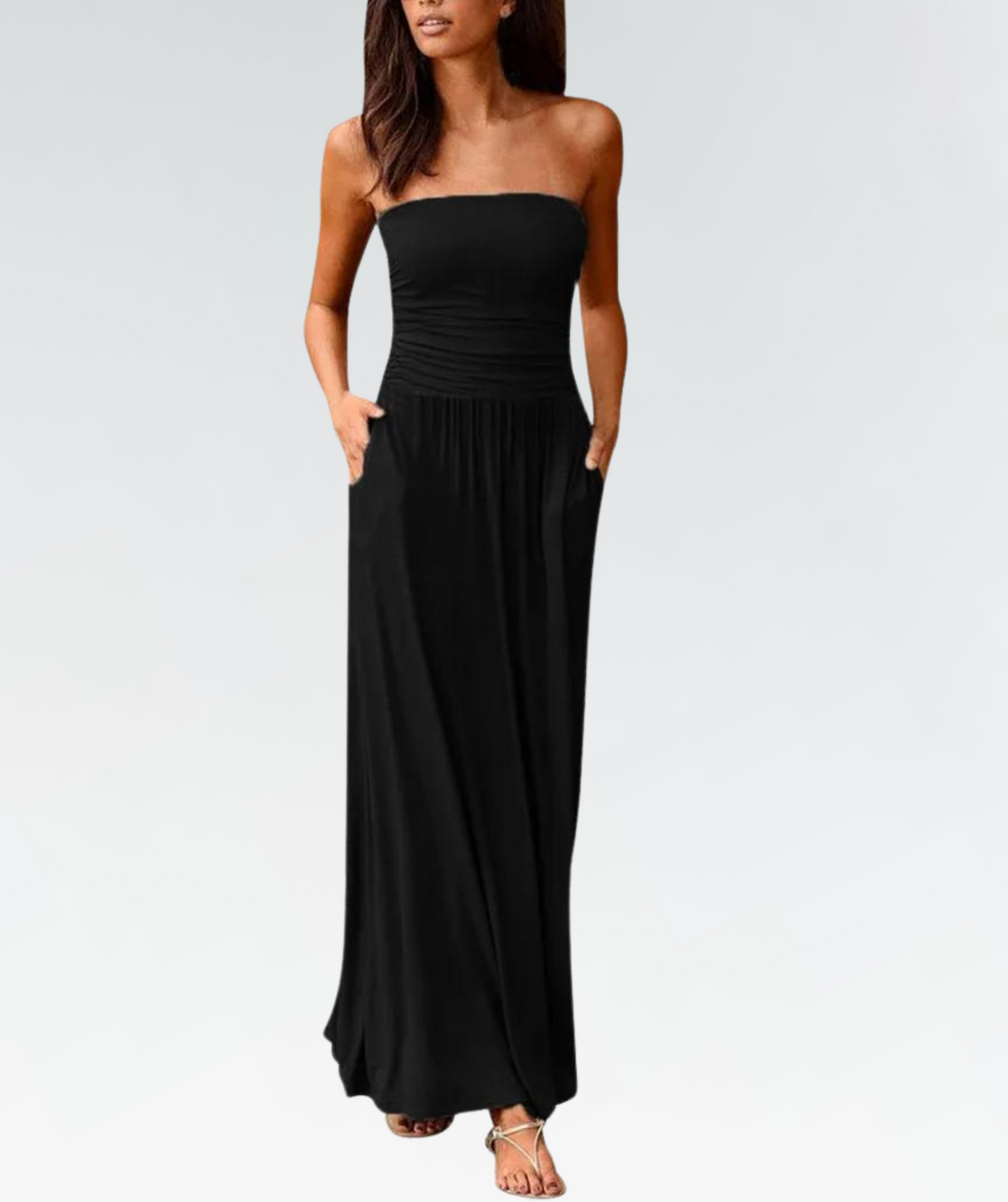 Women's Flowy White Maxi Dress – Lightweight Cotton Blend, Sleeveless, Elegant Patterns, Summer Ready