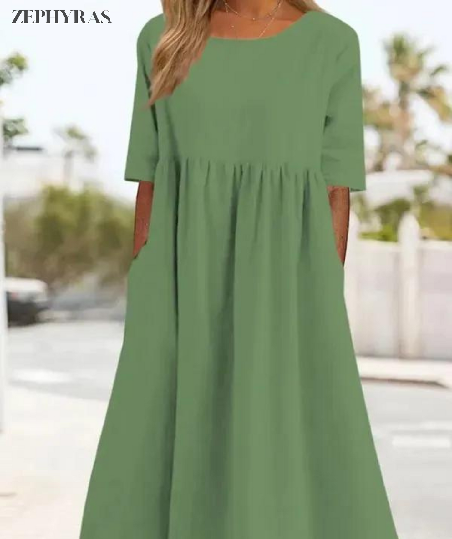 Variant image for Women's Maxi Summer Dress – Elegant V-Neck, Flowy Fit, Lightweight Rayon Blend-25