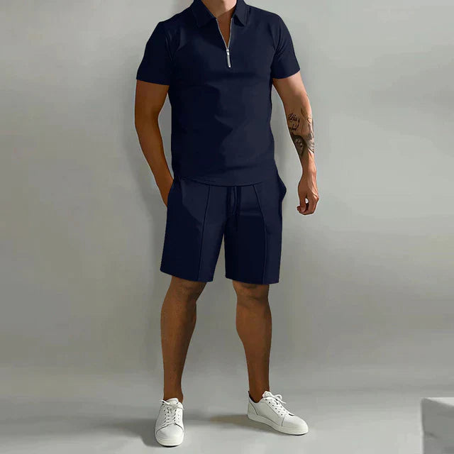 Mason | Men’s Stylish Cotton Polo and Shorts Set Smart-Casual Summer Outfit