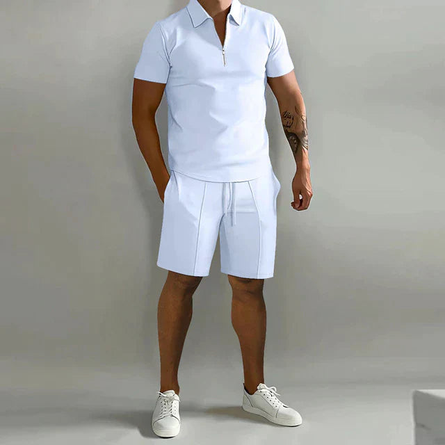 Mason | Men’s Stylish Cotton Polo and Shorts Set Smart-Casual Summer Outfit
