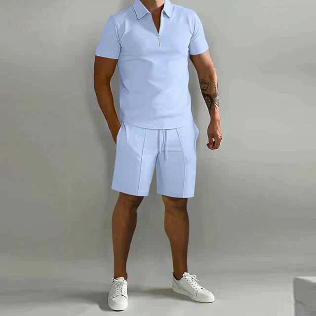 Mason | Men’s Stylish Cotton Polo and Shorts Set Smart-Casual Summer Outfit