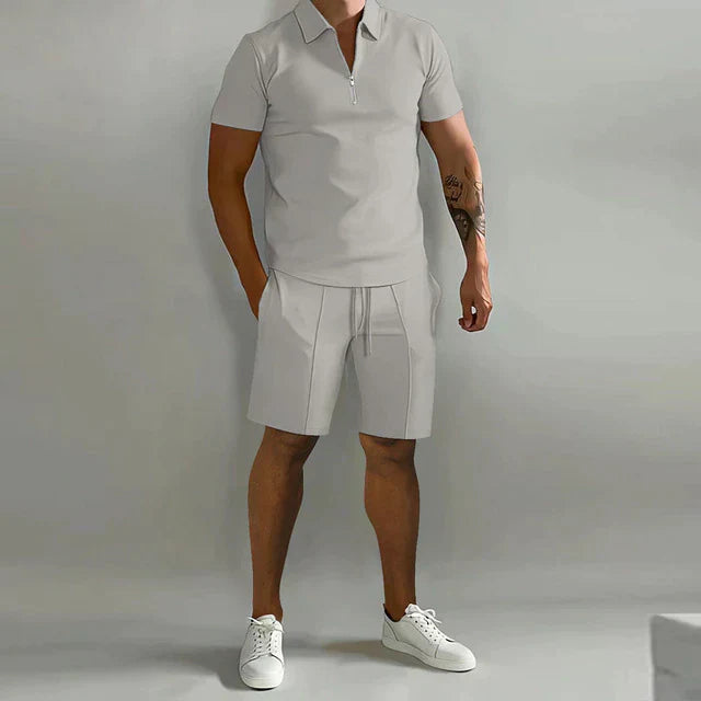 Mason | Men’s Stylish Cotton Polo and Shorts Set Smart-Casual Summer Outfit