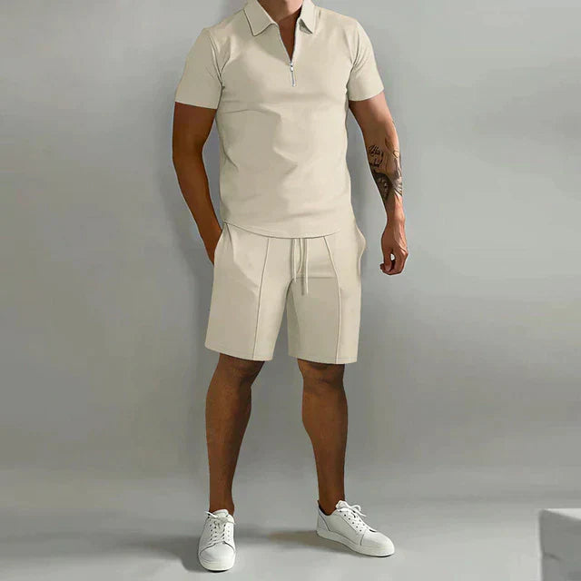 Mason | Men’s Stylish Cotton Polo and Shorts Set Smart-Casual Summer Outfit