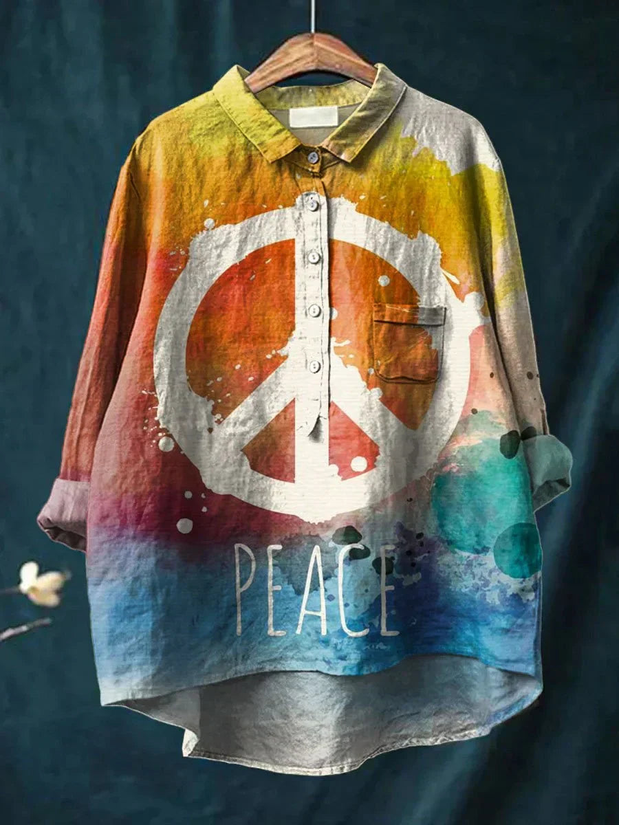Violet | Boho Hippie Art Tee for Women Colorful Peace Print Shirt