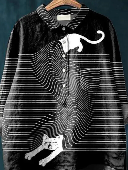 Aurora | Cat Art Print Tee Women's Graphic Shirt for Casual Chic Style