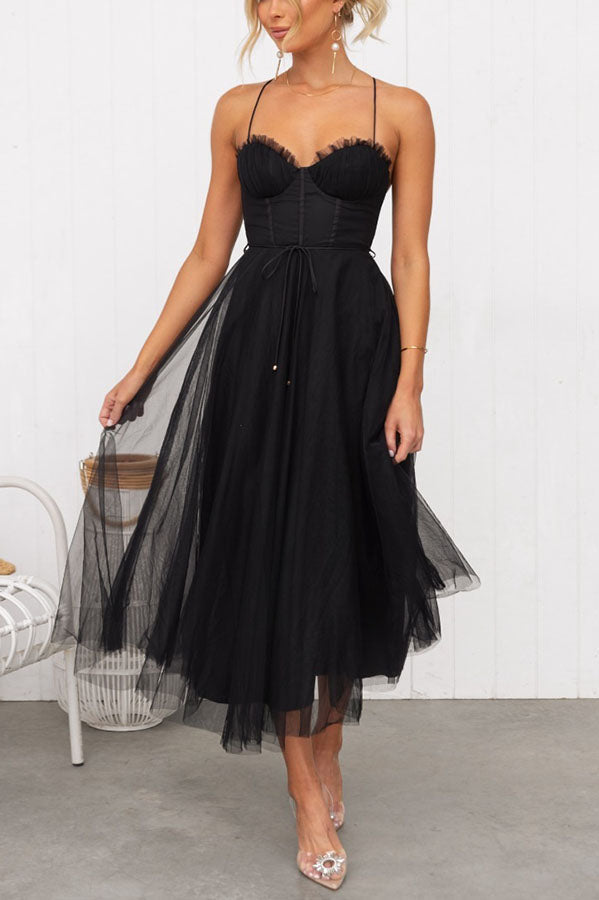 Rosie | Fairytale Maxi Dress Elegant Halter Formal Gown with Lace Detail