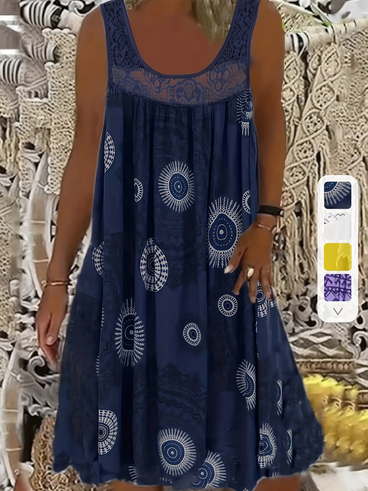 Women's Floral Maxi Dress – Lightweight Polyester, Relaxed Fit, Round Neck, Summer Style