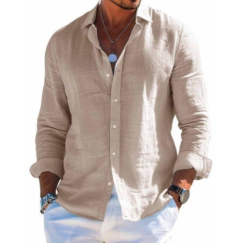 Logan | Men's Cotton Linen Shirt Breathable Casual Lapel Long Sleeve