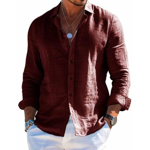 Logan | Men's Cotton Linen Shirt Breathable Casual Lapel Long Sleeve