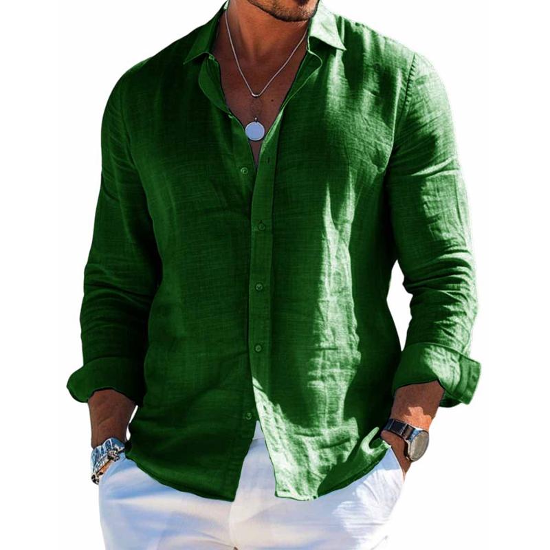 Logan | Men's Cotton Linen Shirt Breathable Casual Lapel Long Sleeve