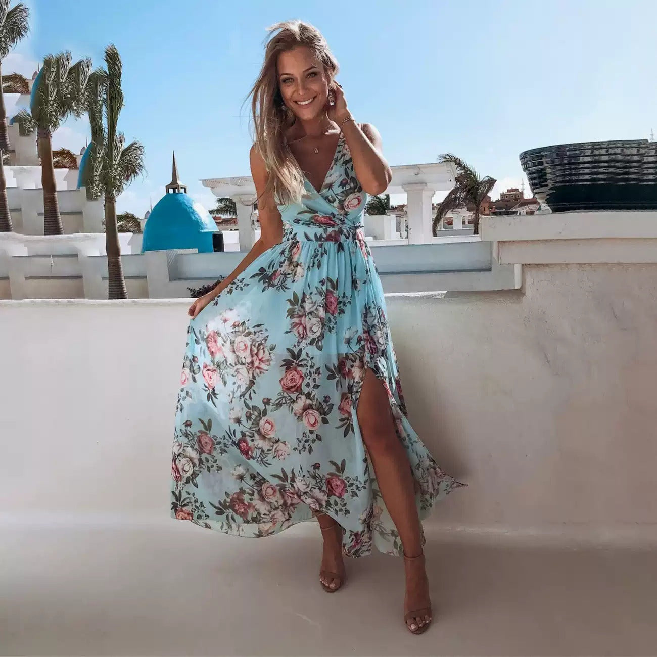 Variant image for Women's Summer Maxi Dress – Elegant Sleeveless, Vibrant Print, Flowy Fit-11