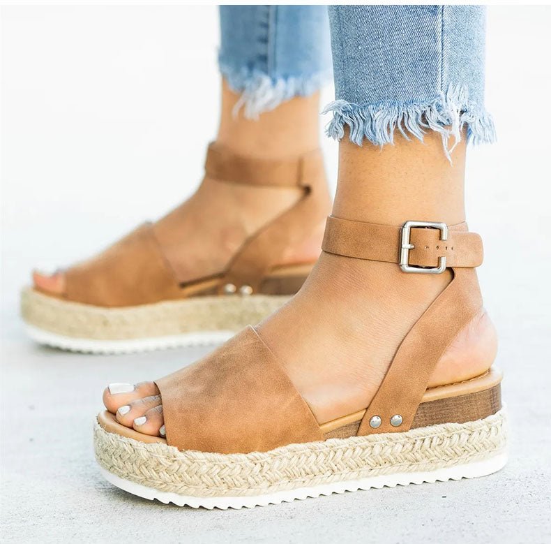 Variant image for Women's Open Toe Wedge Sandals – Comfortable Fit, Adjustable Straps, Non-Slip Sole-28