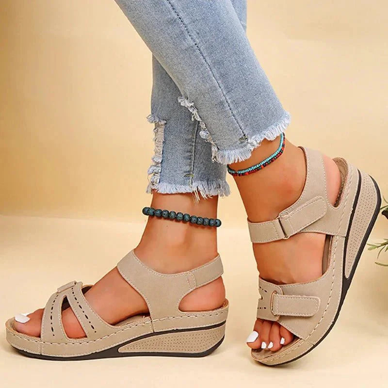 Women's Platform Heels – Adjustable Straps, Open Toe, Comfortable Fit, Summer Ready