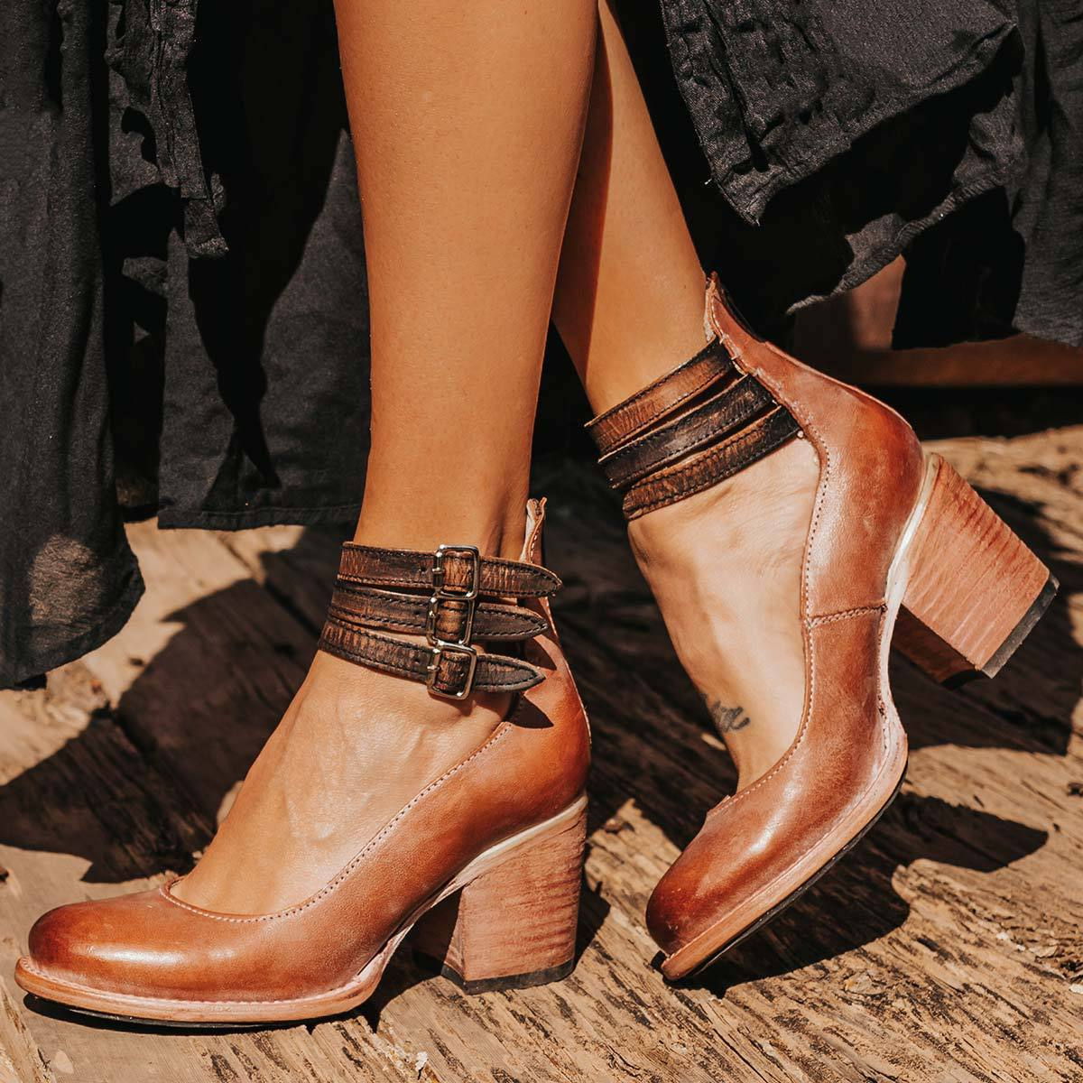 Charlotte | Women’s PU Leather Zip-Up Heels Stylish Round-Toe Summer Shoes