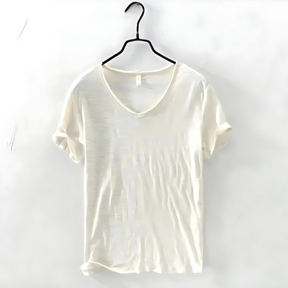 Daniel | Men's V-Neck Cotton T-Shirt Lightweight Breathable Casual Summer Tee